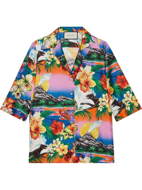 silk gucci dress|gucci hawaiian shirt.